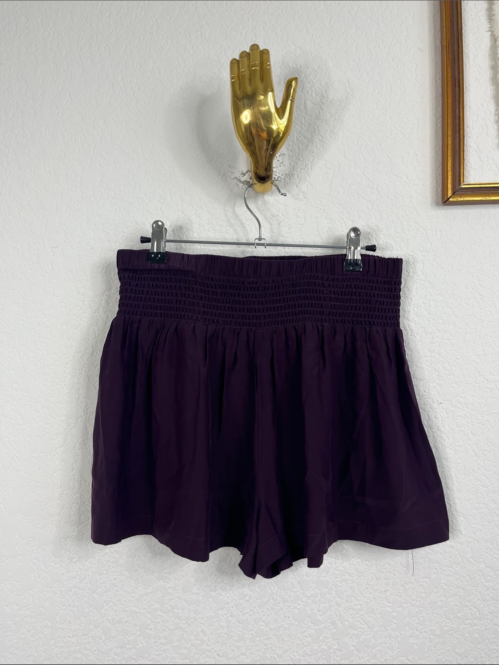 Sunner Plum Silk Smocked Shorts Anthropologie
